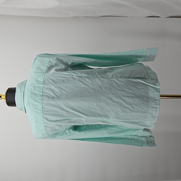 Tommy Hilfiger Button Front Pin Striped Long-Sleeve Mint Green Size Large - Picture 7 of 12